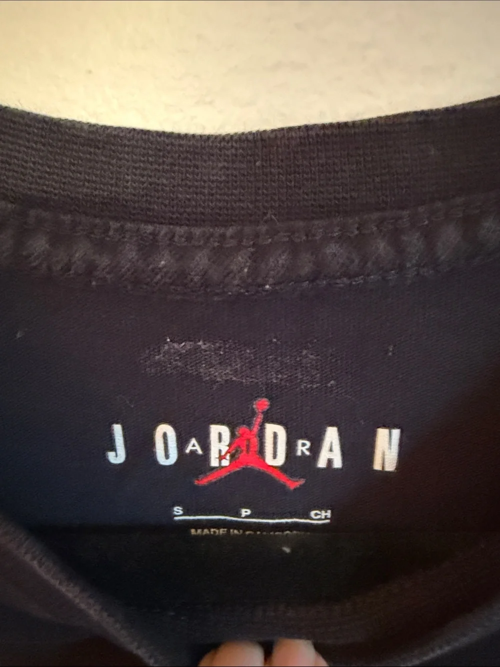 Jordan Black Tee with Multicolor AIR JORDAN Letters